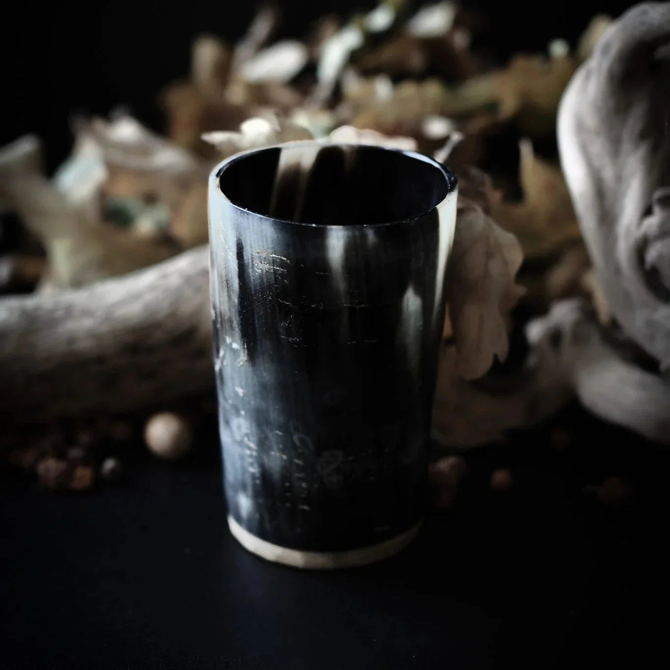 Hornkopp med träbotten, 100 ml