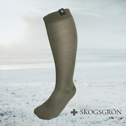 Reidsokkar Ridstrumpa Skogsgrön Grön Merinoull