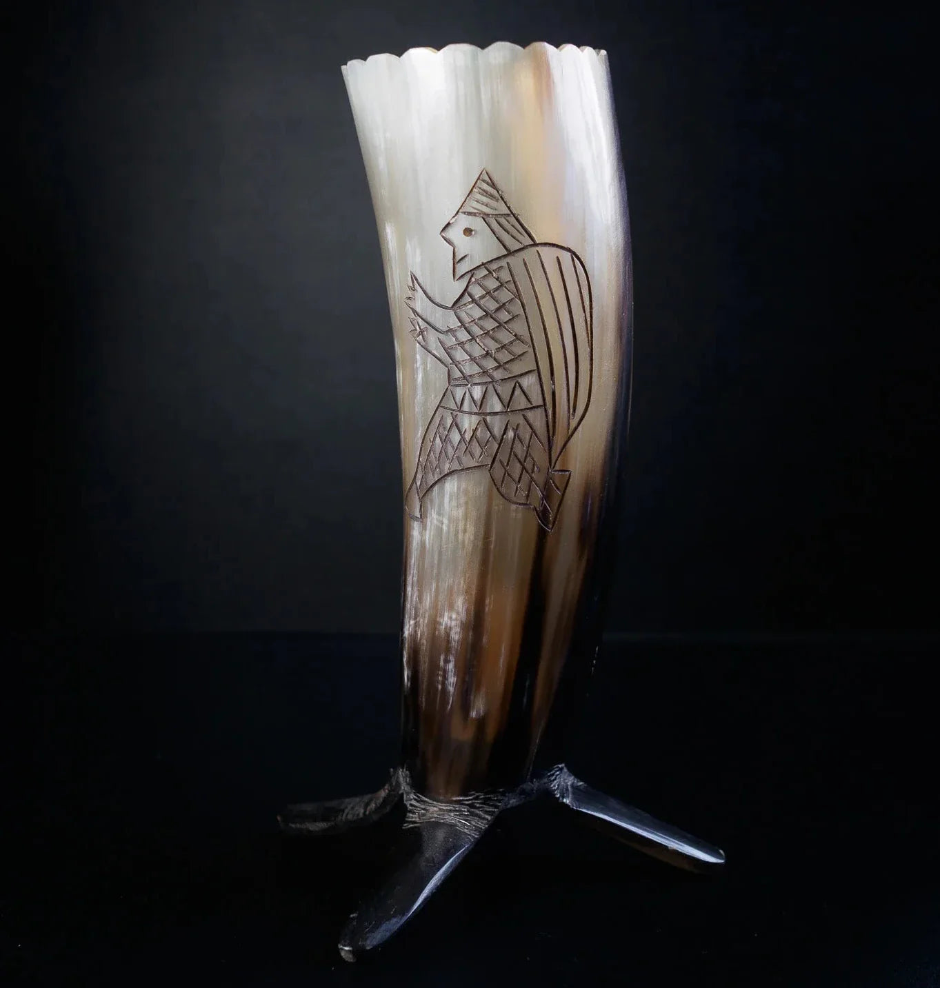 Graverat champagneglas