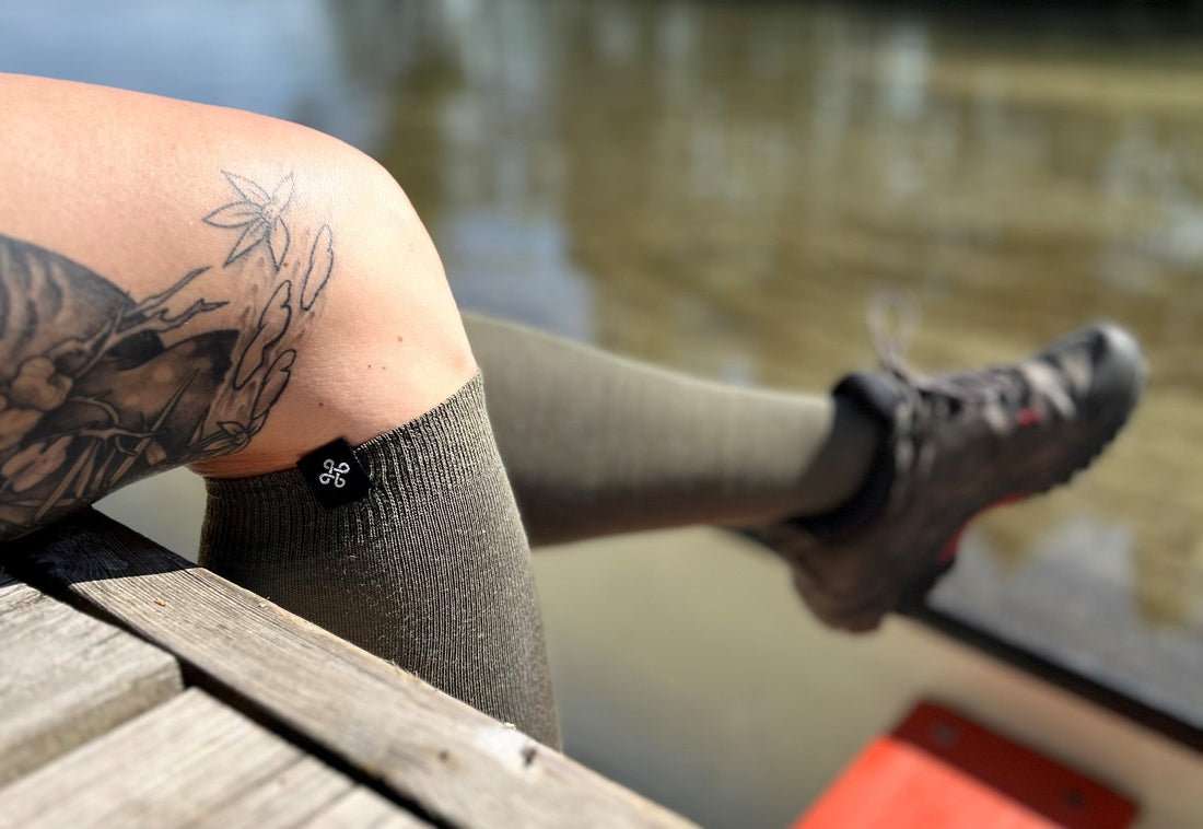 Reidsokkar merinoull ridstrumpor i skogsgrön – perfekta för sommarridning