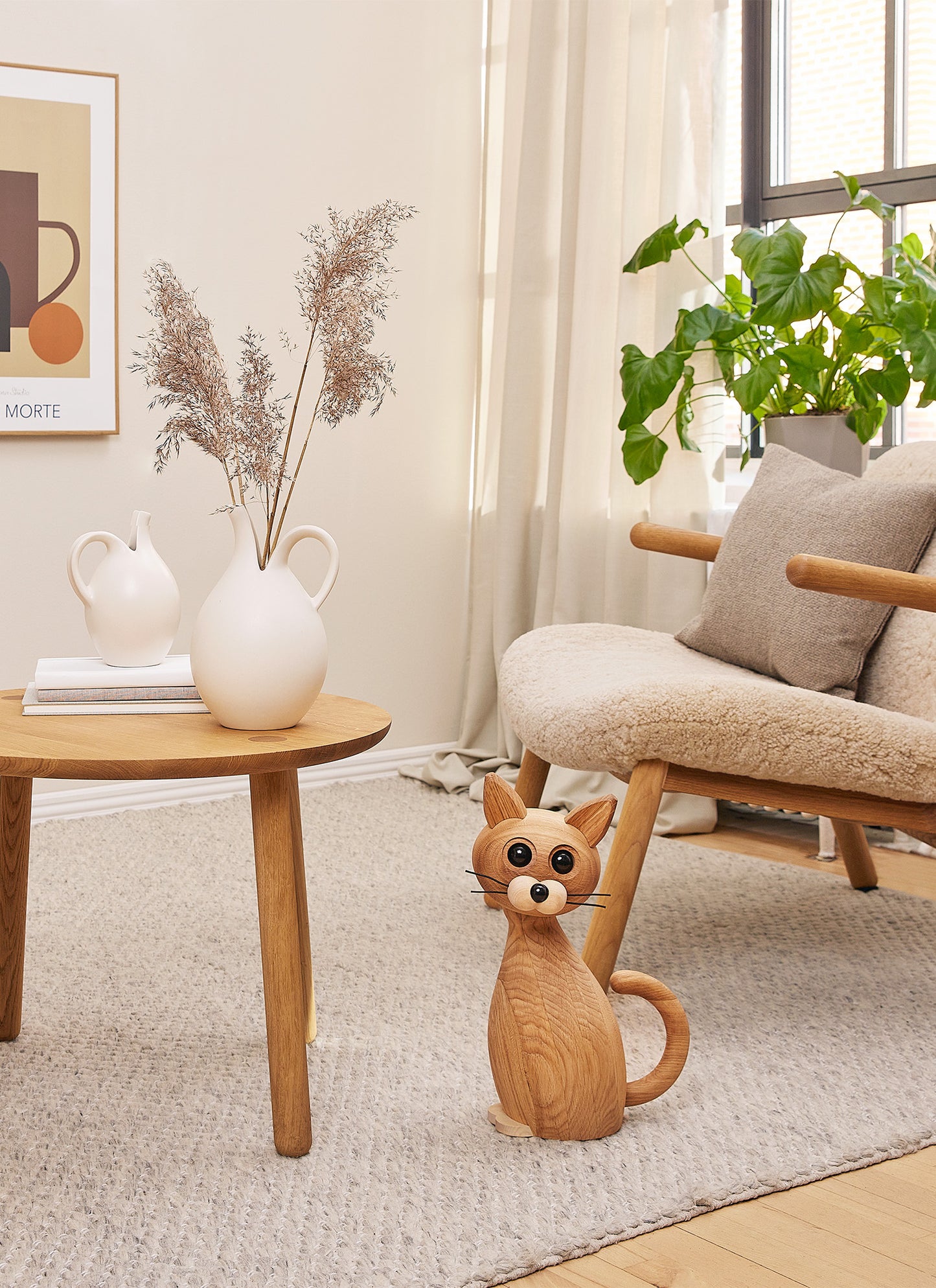 Big Lucky – Träkatt Dekoration 42 cm FSC®