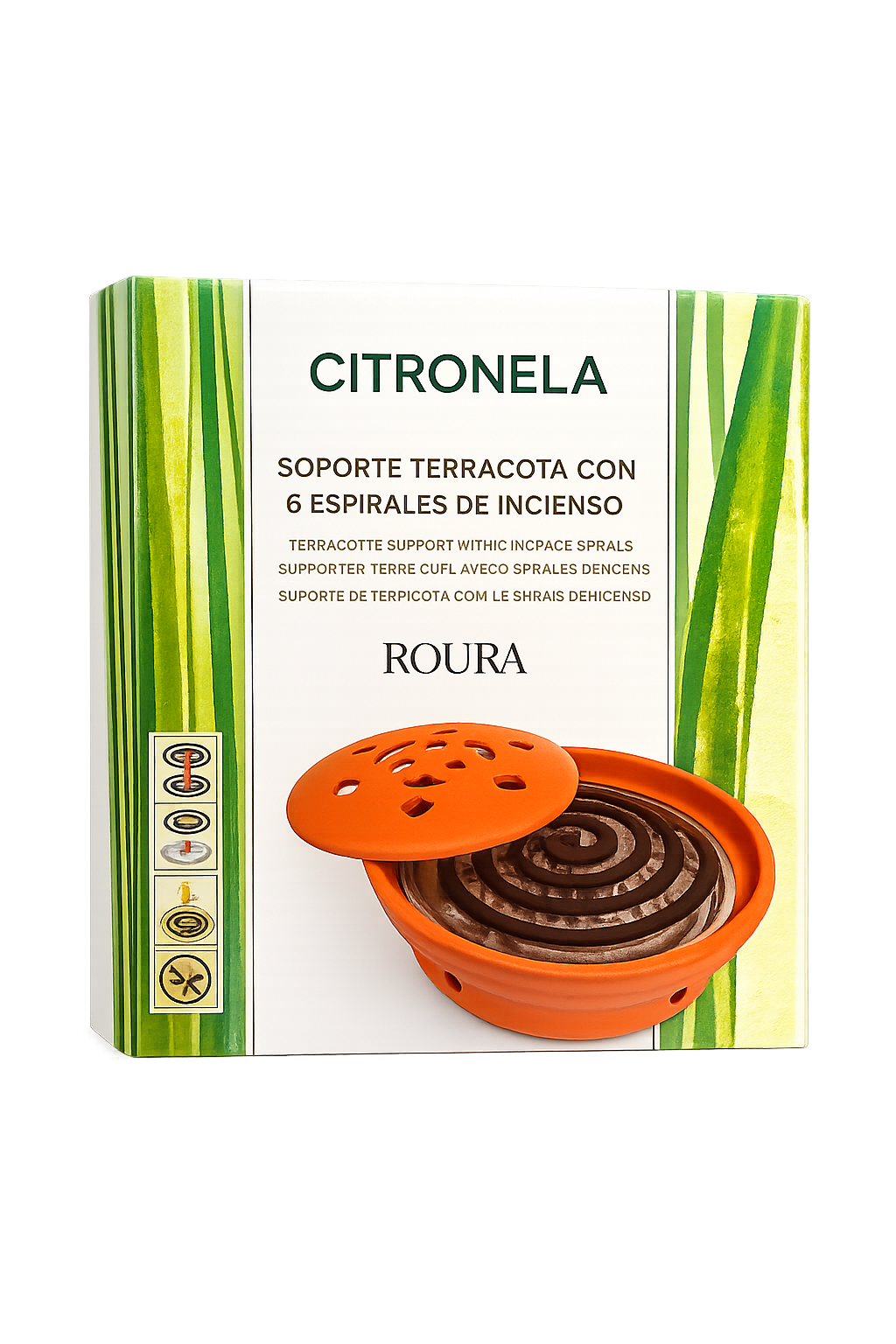 Myggspiral Citronella i terrakotta – 6-pack från Roura