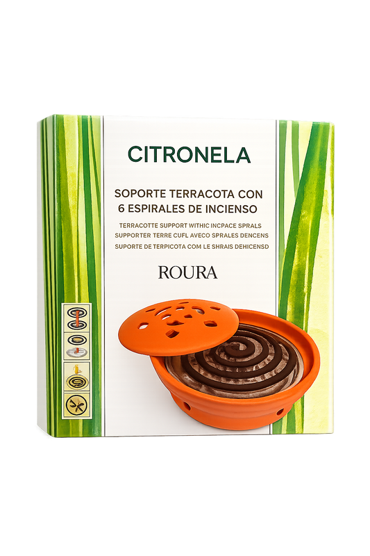 Myggspiral Citronella i terrakotta – 6-pack från Roura