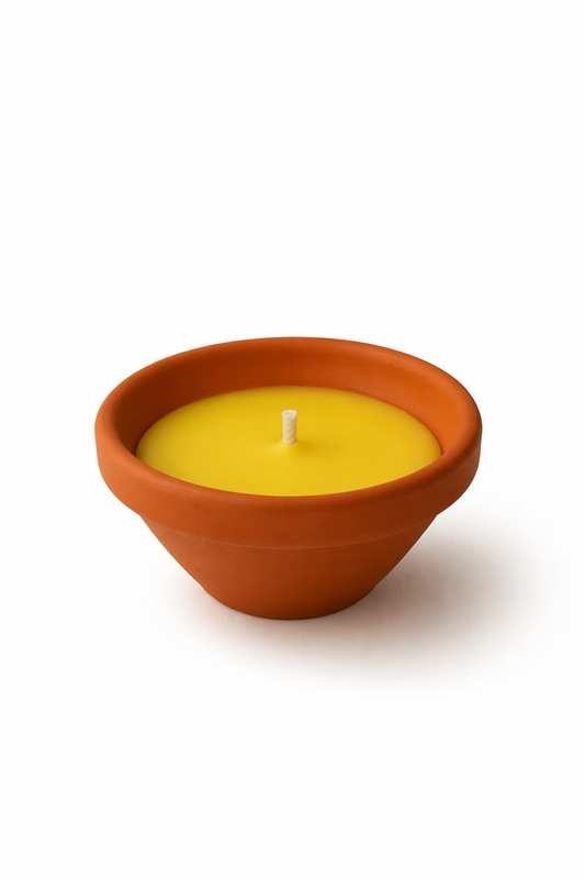 Doftljus Citronella i terrakottakruka 55×120 mm (natural) från Roura