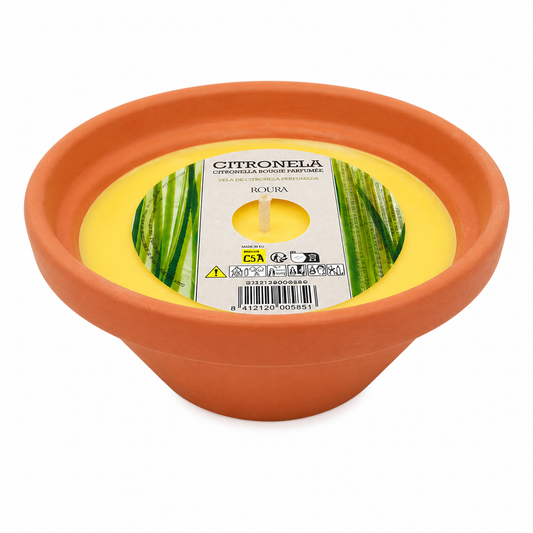 Doftljus Citronella i terrakottaskål 70×155 mm (natural) från Roura