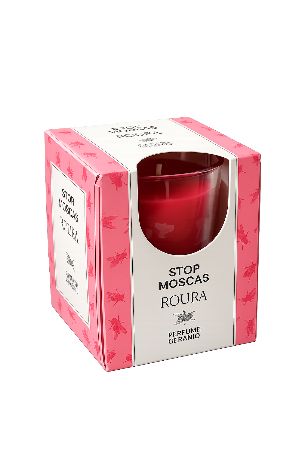 Doftljus “Stop Flies” Geranium i glas 83×70 mm från Roura