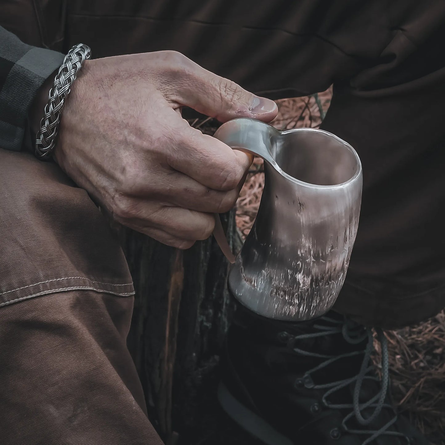 Stor kaffemugg i horn, 350 ml