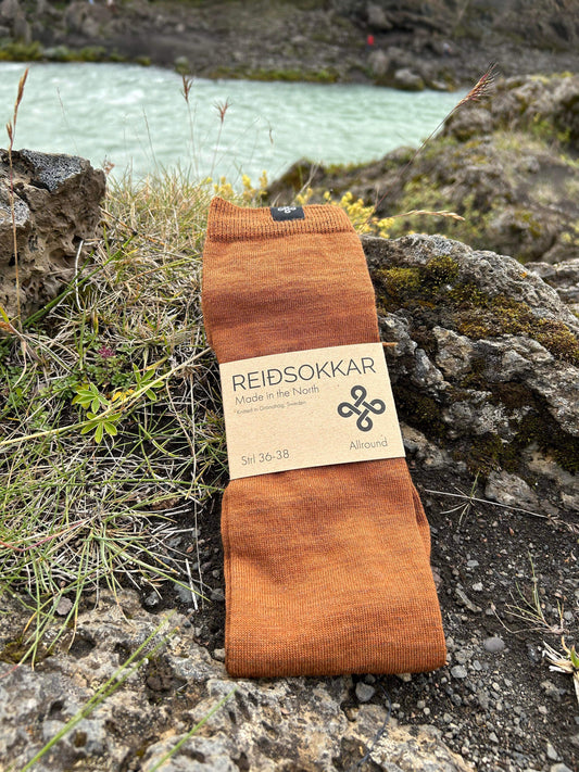 Riding sock Allround Leather Brown 75% Merino wool Size 38-42