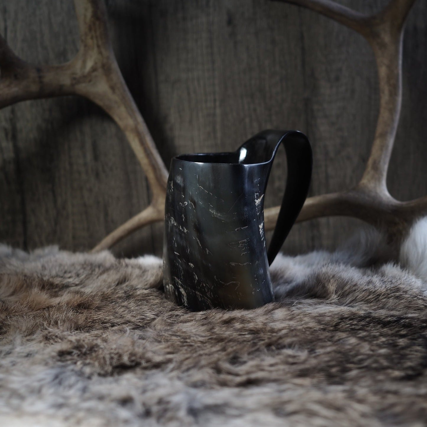 Kaffemugg i horn, ca 250 ml