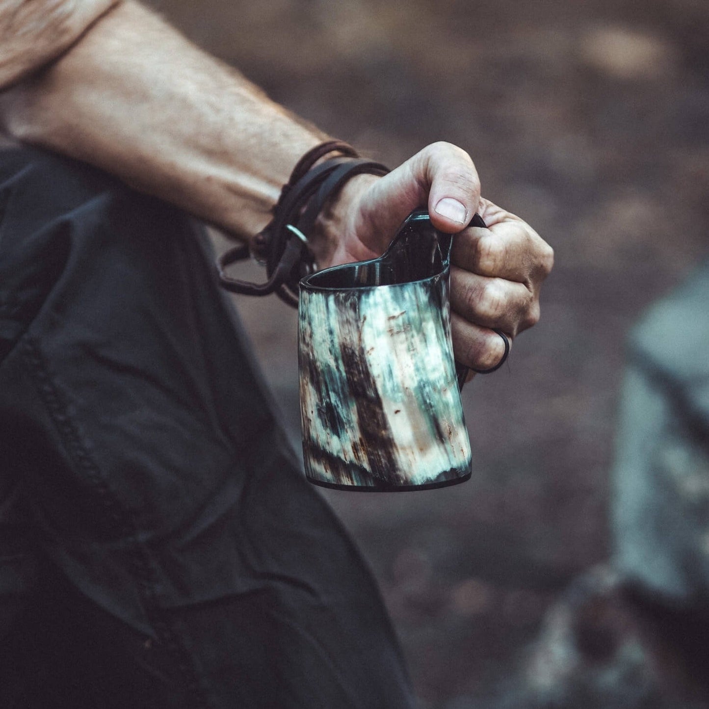 Kaffemugg i horn, ca 250 ml