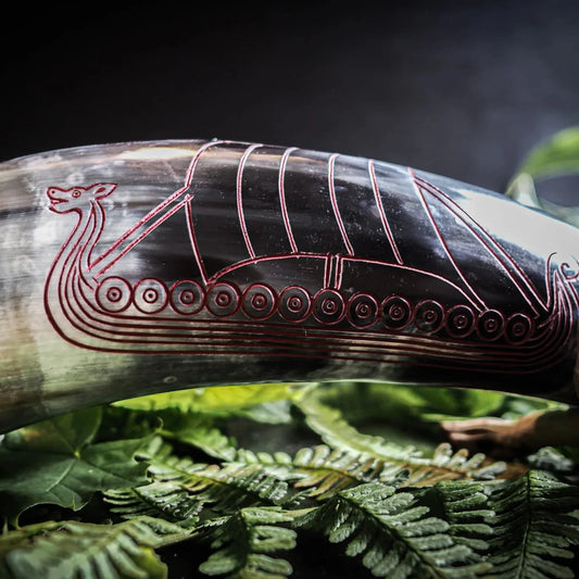 Graverat horn, Vikingaskepp